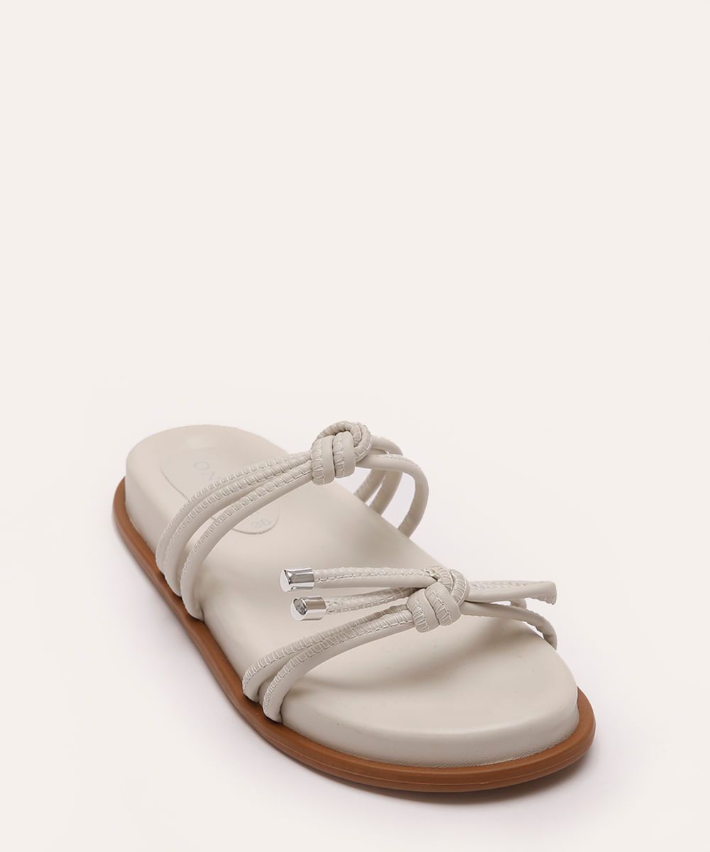 rasteirinha flatform tiras com nó e laço oneself off white