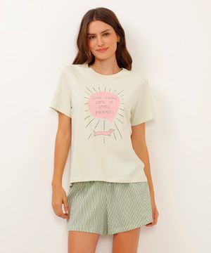 pijama short doll listrado good things come in small packages verde