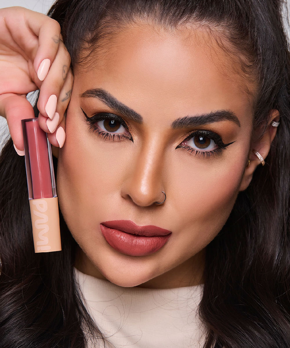 batom líquido matte maldivas pam by pamella nude alaranjado