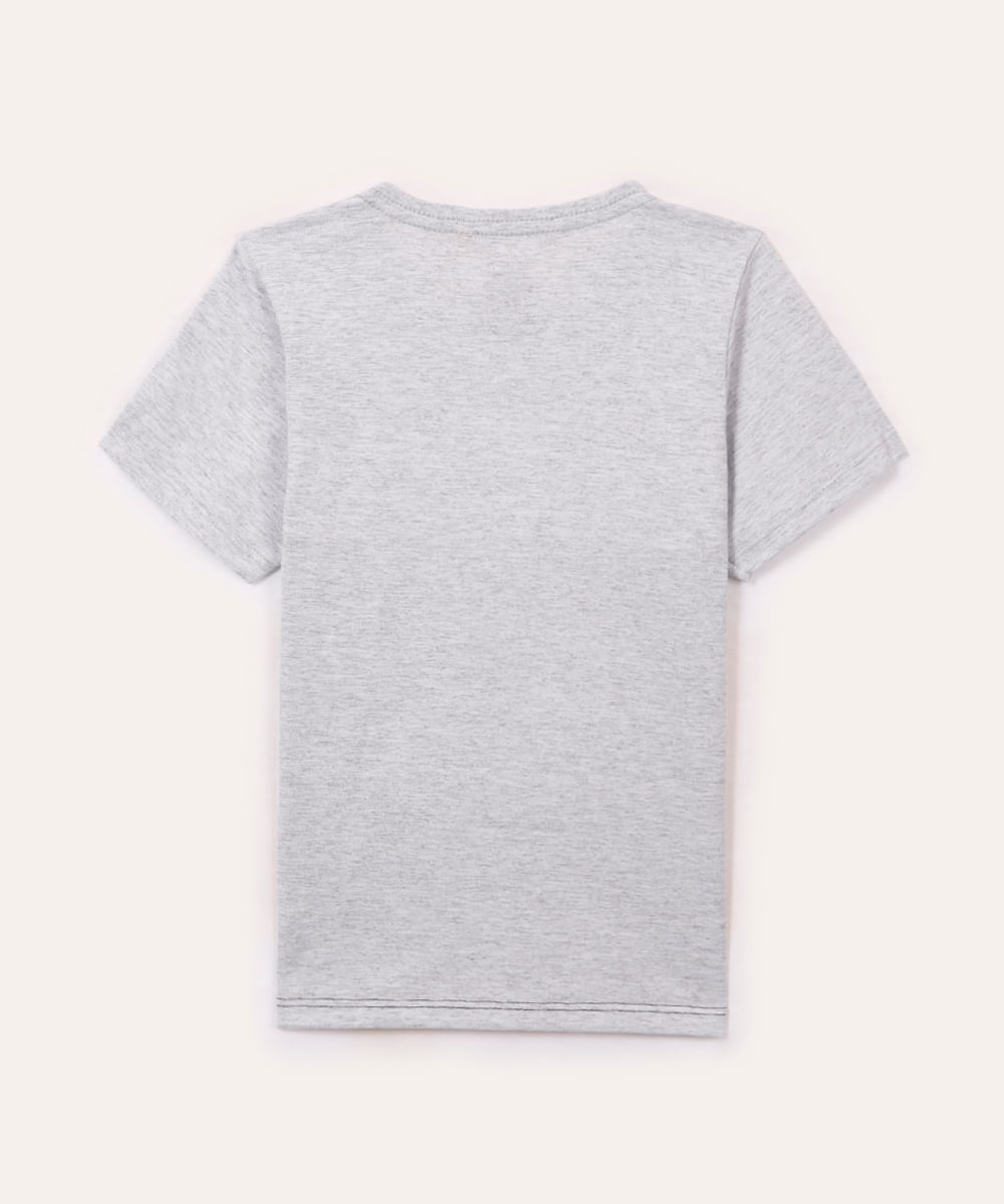 camiseta infantil patrulha canina manga curta cinza