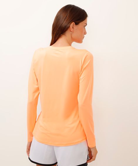 camiseta proteção uv esportiva laranja
