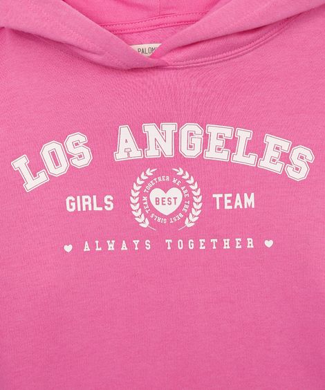 blusão de moletom infantil los angeles rosa
