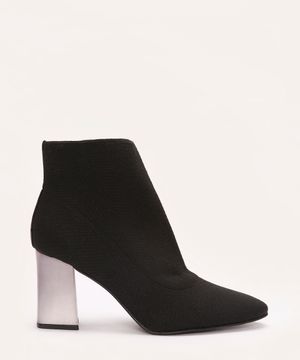 bota knit salto cromado oneself preta