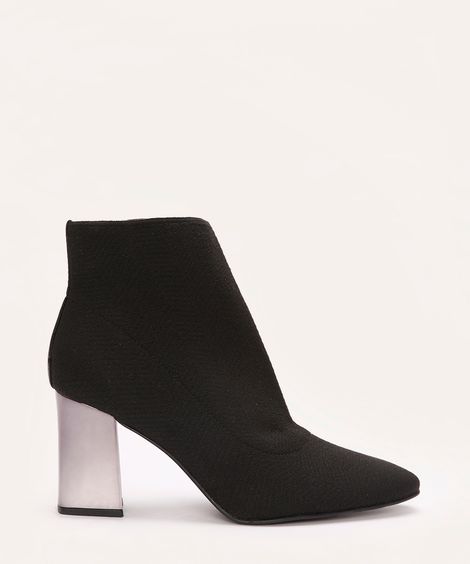 bota knit salto cromado oneself preta