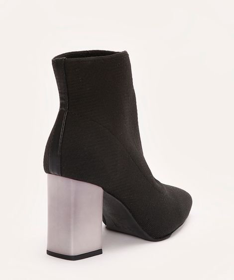 bota knit salto cromado oneself preta