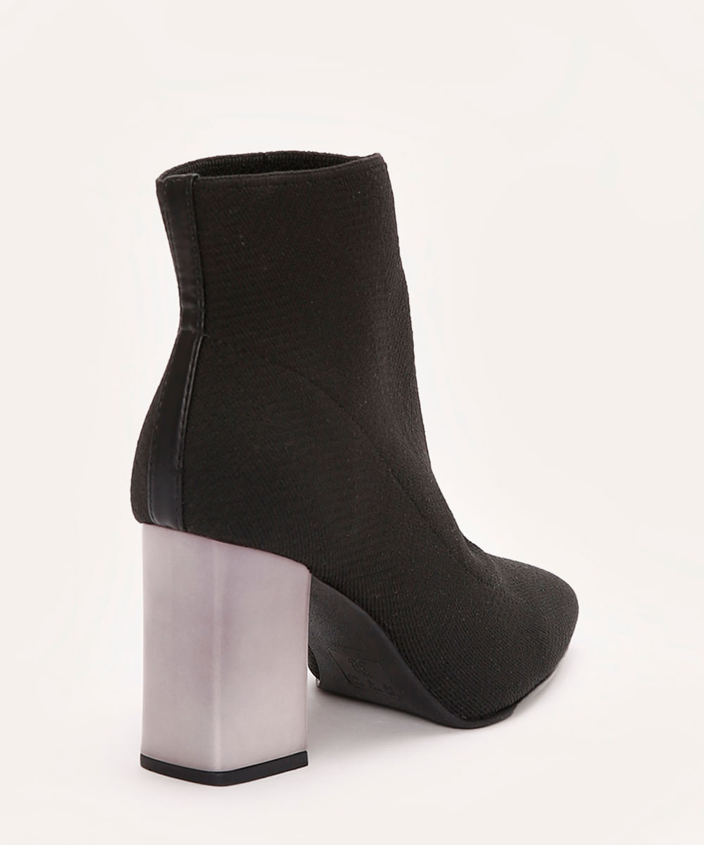 bota knit salto cromado oneself preta