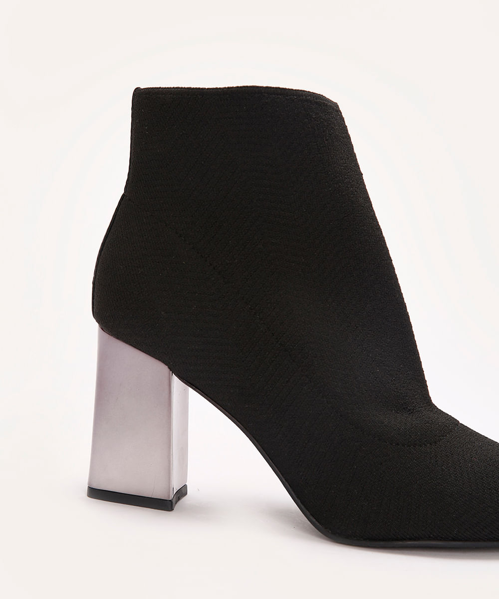 bota knit salto cromado oneself preta