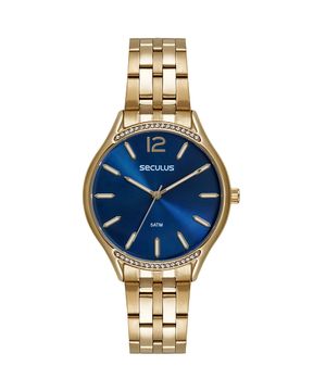 Relógio Feminino Navy Cristais Dourado