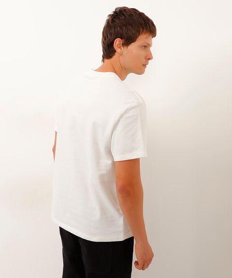 camiseta de moletinho texturizada off white
