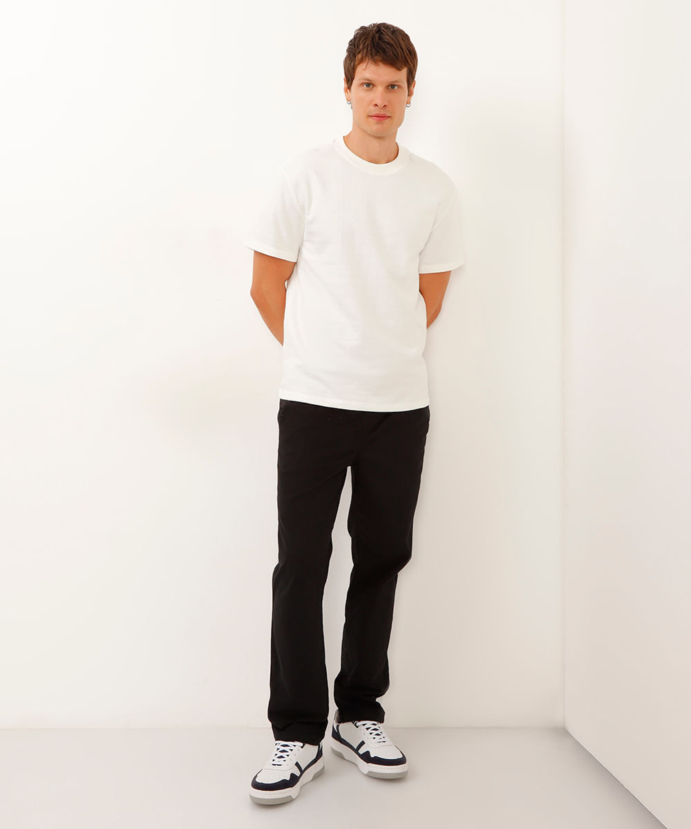 camiseta de moletinho texturizada off white