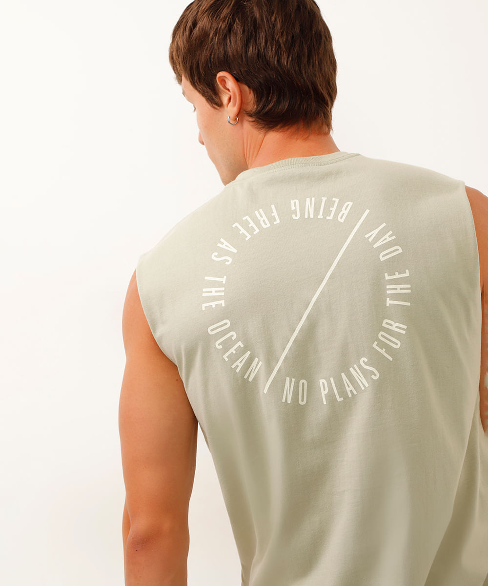 regata machão de algodão no plan for today verde