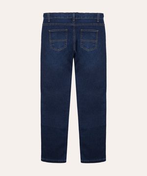 calça jeans infantil com bolsos - jeans escuro