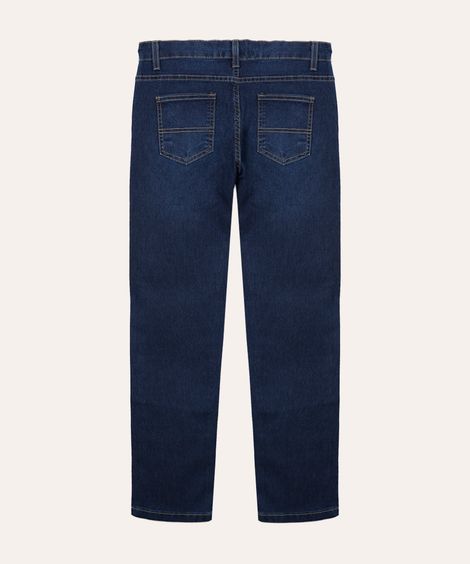calça jeans infantil com bolsos - jeans escuro