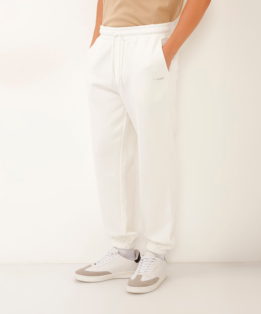 calça de moletom relaxed off white