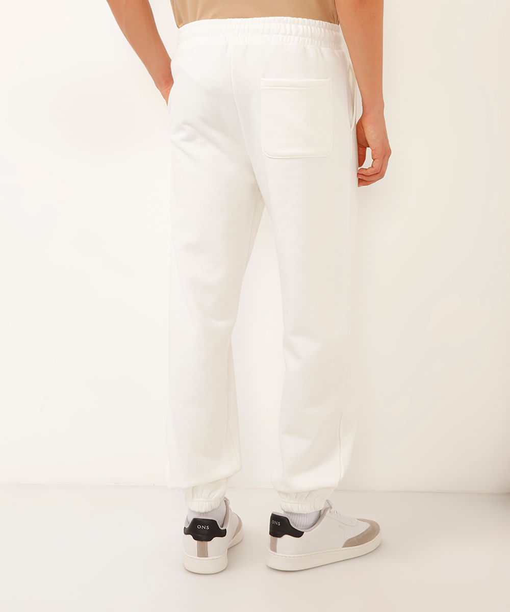 calça de moletom relaxed off white