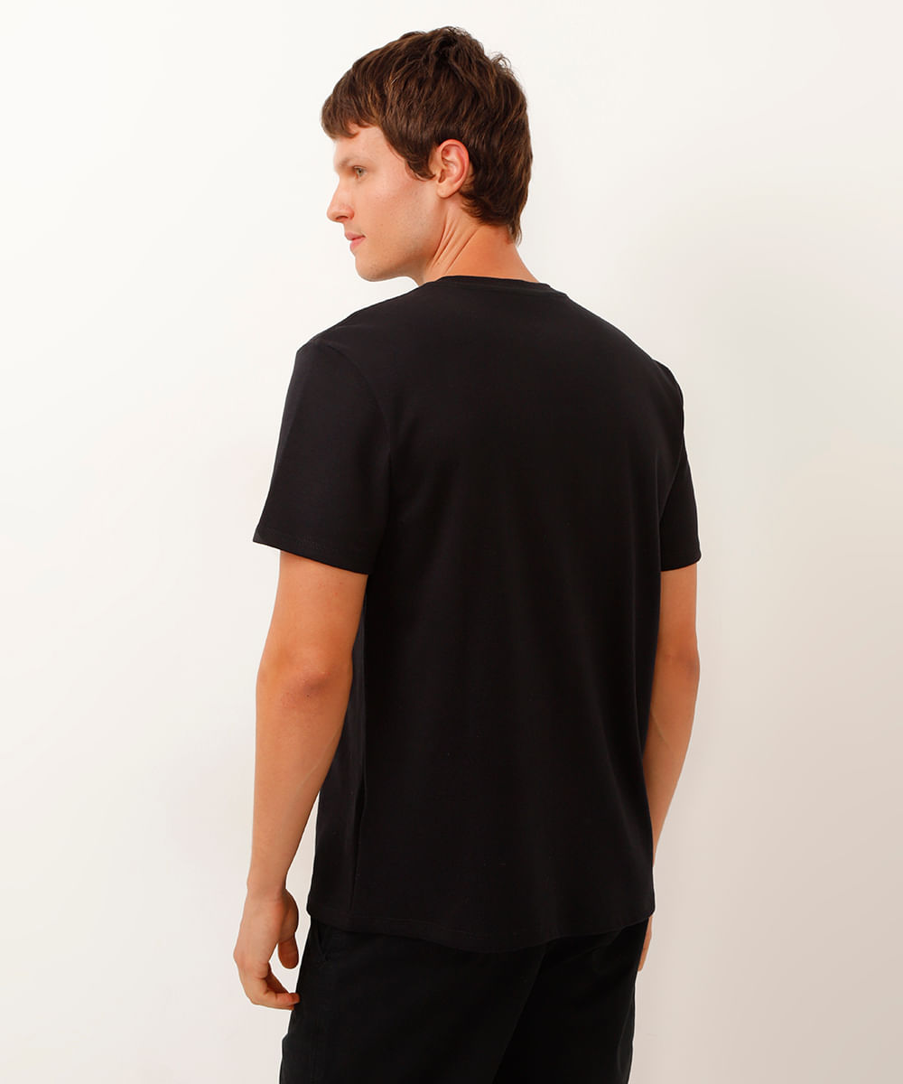 camiseta de moletinho manga curta sunrise preta