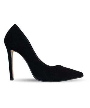 Scarpin Salto Agulha Bico Fino Suzy Nobuck Preto