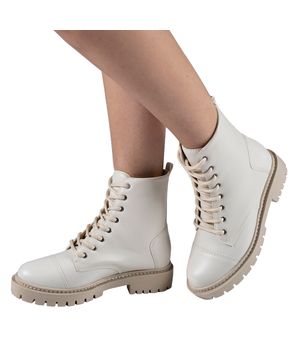 Bota Coturno Plataforma Blogueira Tratorada Feminina Moda Off White