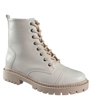 Bota Coturno Plataforma Blogueira Tratorada Feminina Moda Off White