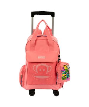 Mochila Carrinho Externo 4 Rodas Paul Frank Casual - Coral