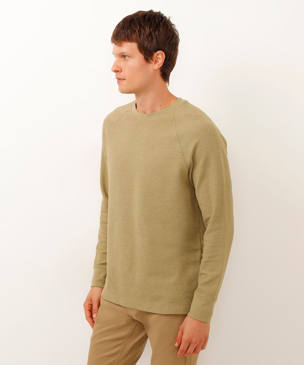 camiseta de algodão texturizada verde