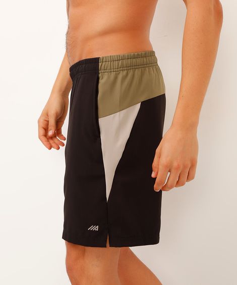 short com recorte esportivo bege