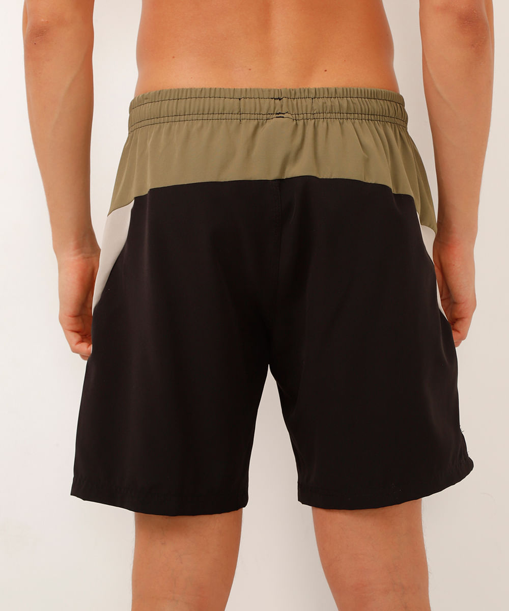 short com recorte esportivo bege