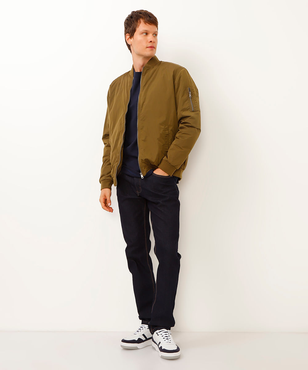 jaqueta bomber com bolsos verde