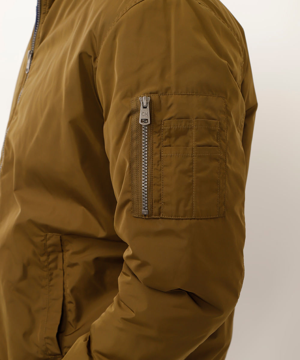 jaqueta bomber com bolsos verde