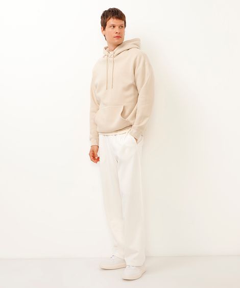 calça wide leg de moletom off white