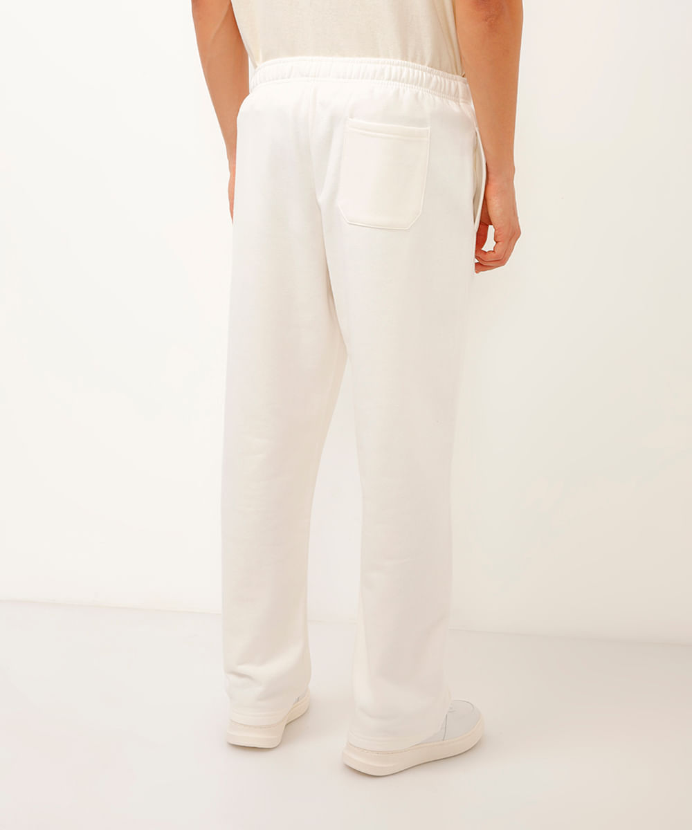calça wide leg de moletom off white