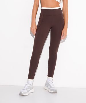 calça legging com bolso mindset sport marrom