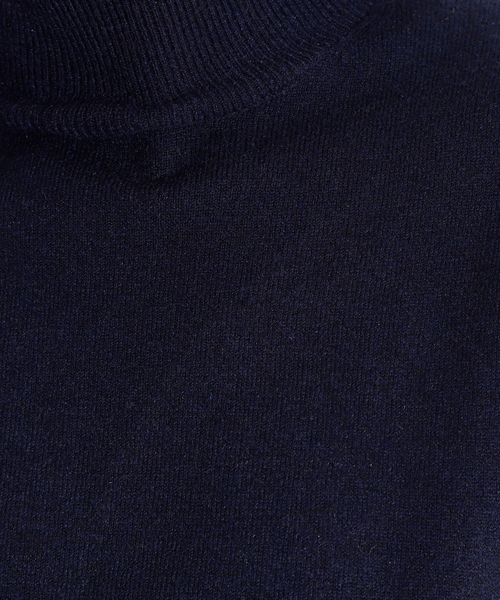 regata de tricot gola alta mindset azul marinho