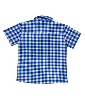 Camisa Infantil Look Jeans Xadrez Collor Azul