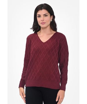 Blusa Trançada com Decote nas Costas Pink Tricot Feminino