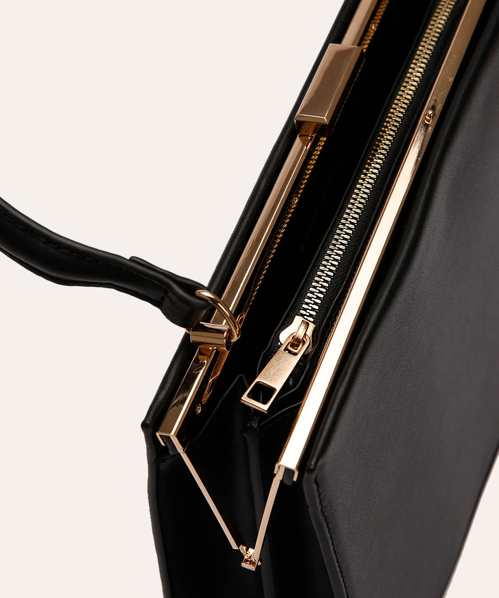 bolsa de mão com metal mindset preta