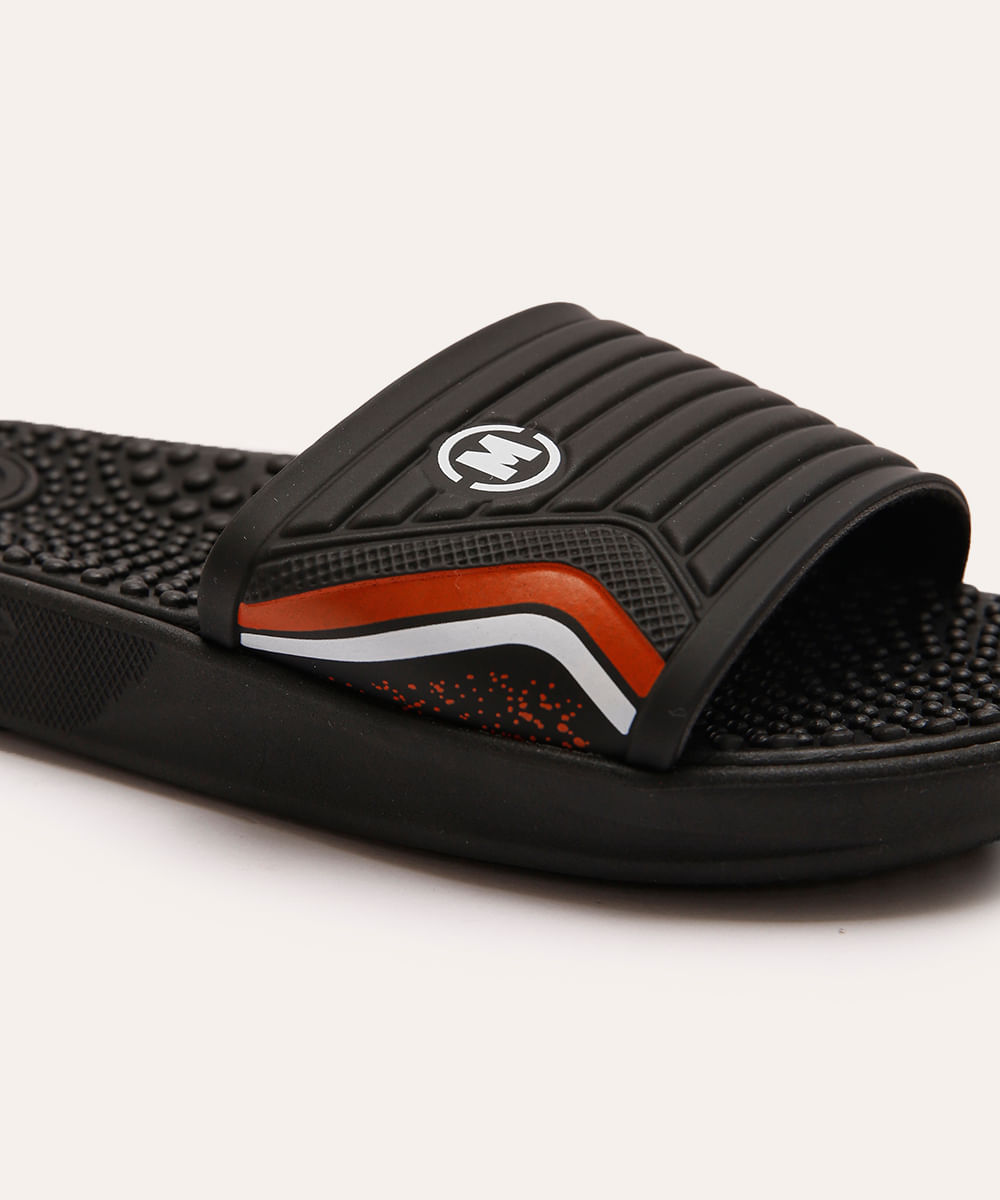 chinelo slide infantil gaspea preto