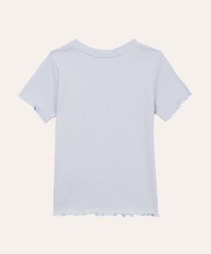 blusa de algodão infantil com strass azul claro