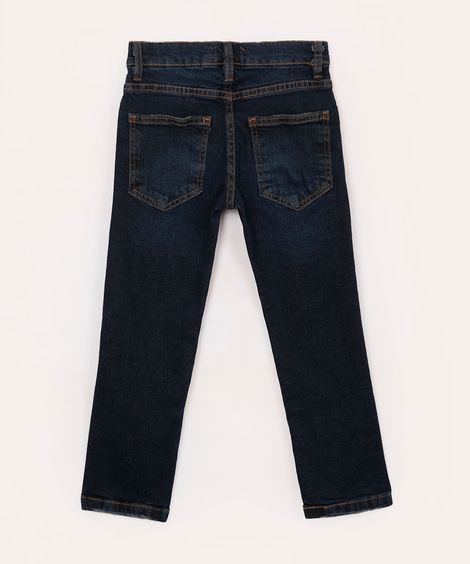 calça jeans skinny infantil com rasgos azul