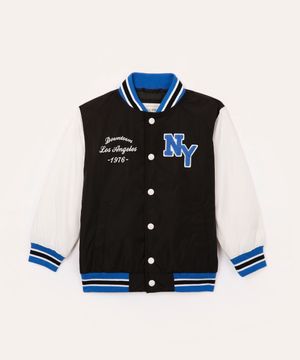 jaqueta bomber infantil college preta