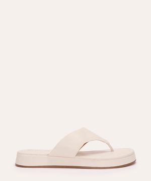 rasteirinha flatform de dedo via uno off white