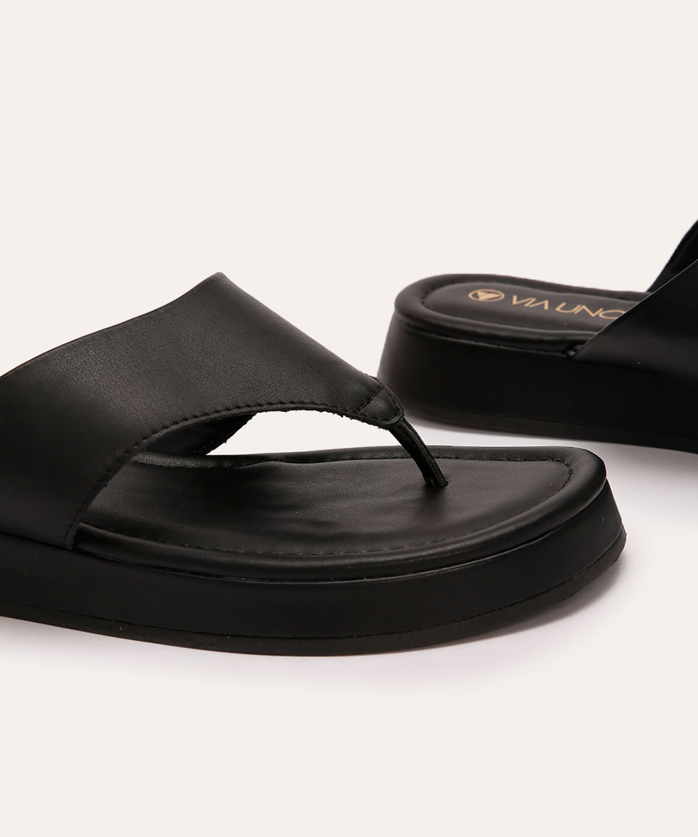 rasteirinha flatform de dedo via uno preto