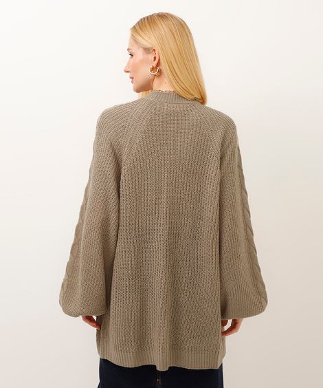 cardigan de tricot alongado verde