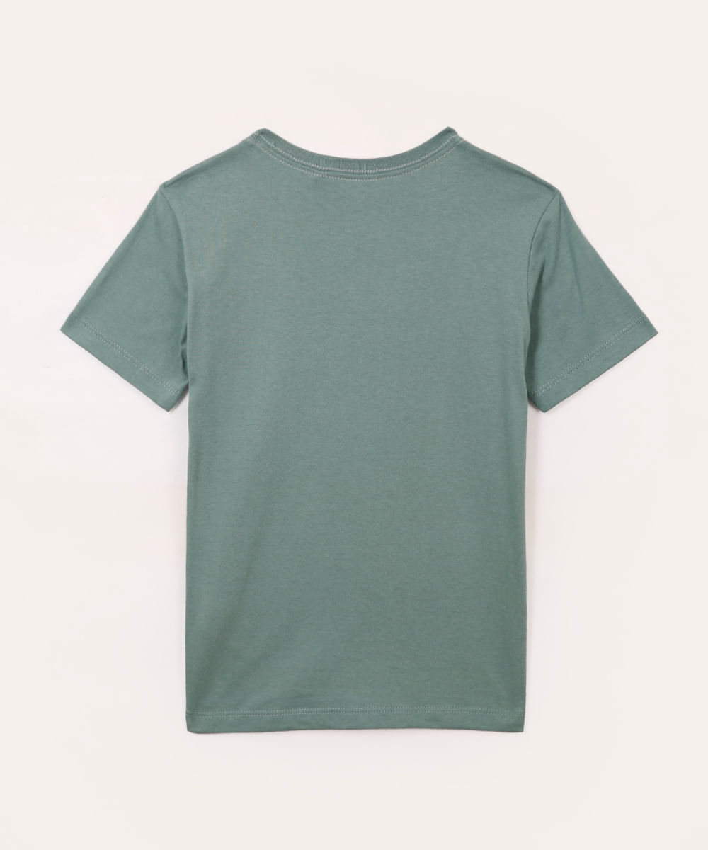 camiseta de algodão infantil minecraft verde