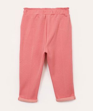 calça clochard de moletom infantil rosa