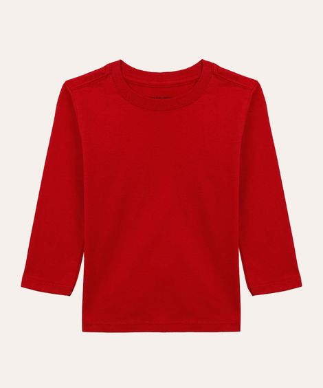 camiseta de algodão infantil vermelho