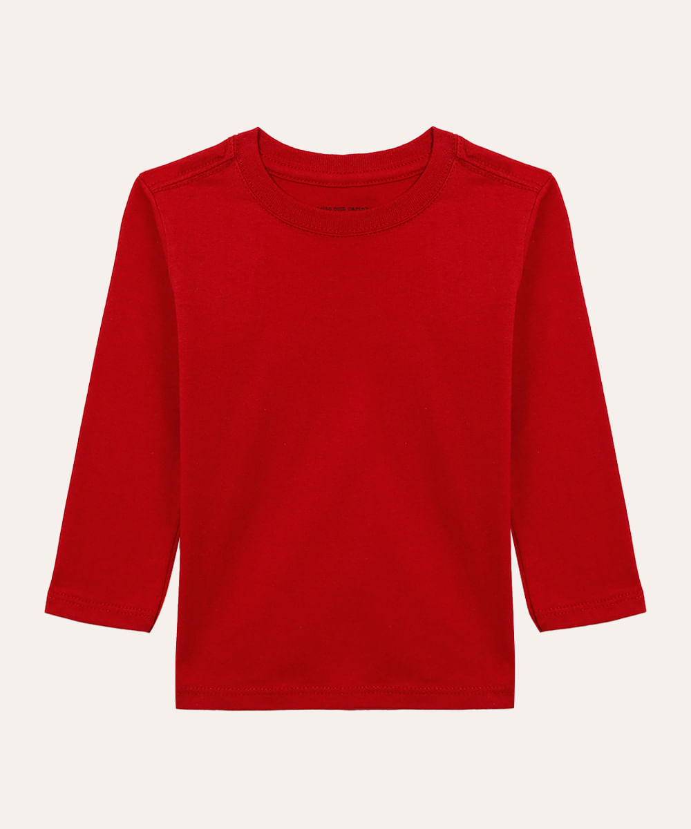camiseta de algodão infantil vermelho