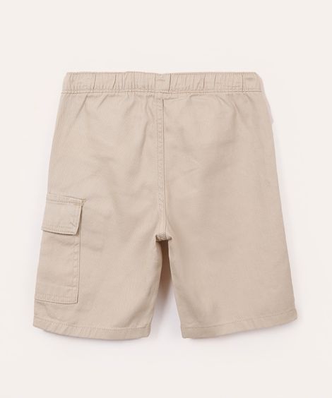 bermuda cargo de sarja infantil - areia