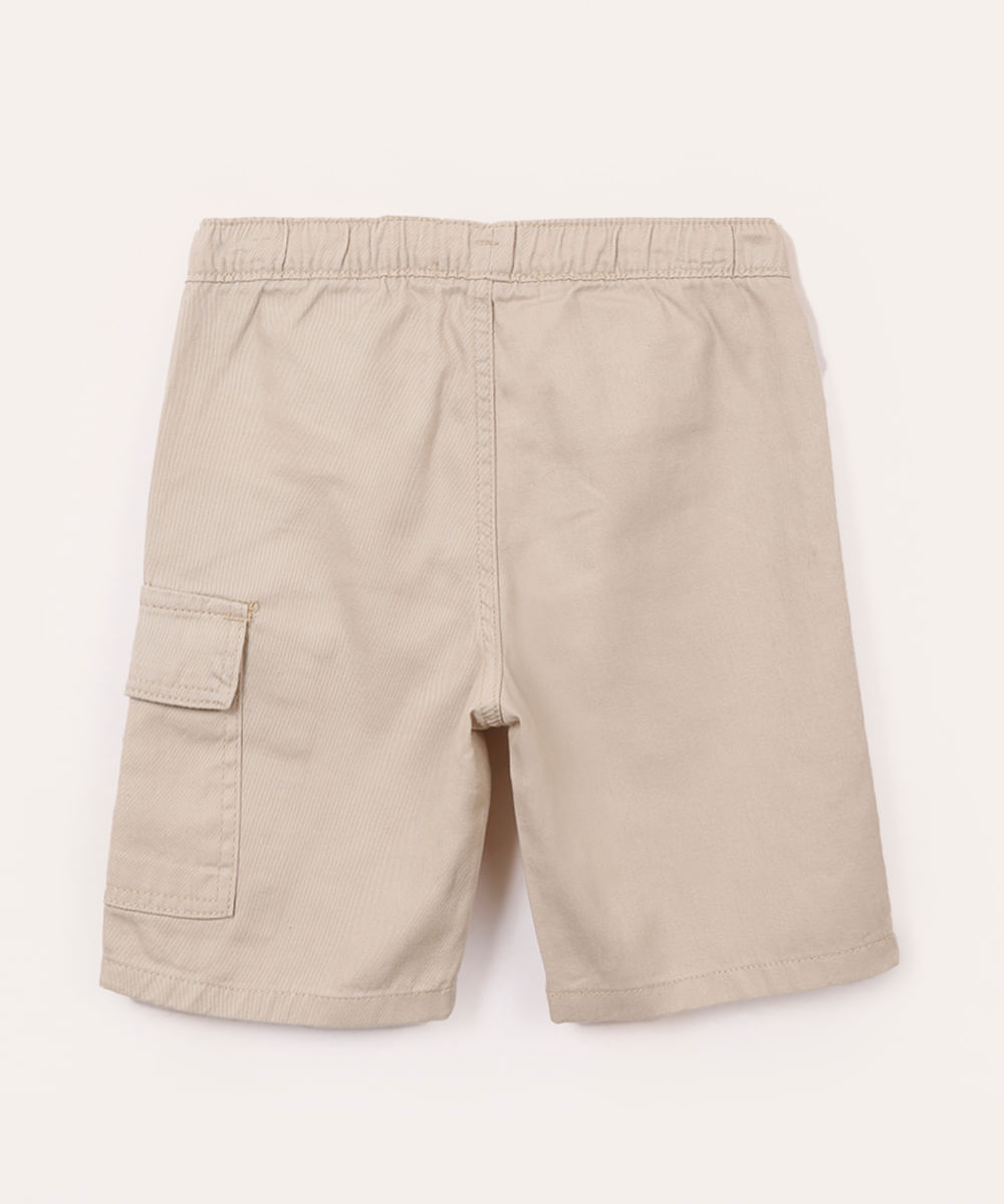 bermuda cargo de sarja infantil - areia