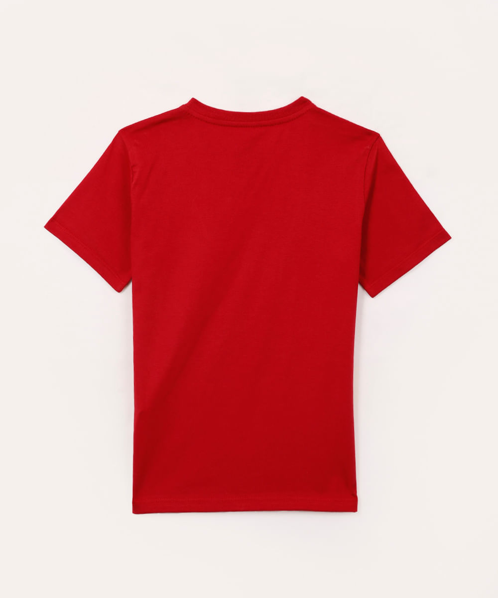 camiseta de algodão infantil enaldinho vermelho